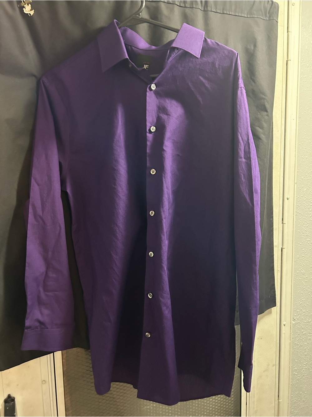 jf j.ferrar Men's Deep Purple Dress Shirt